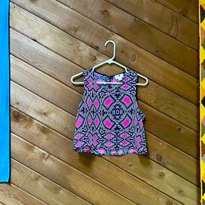 One Clothing Geometric Print Crop Top